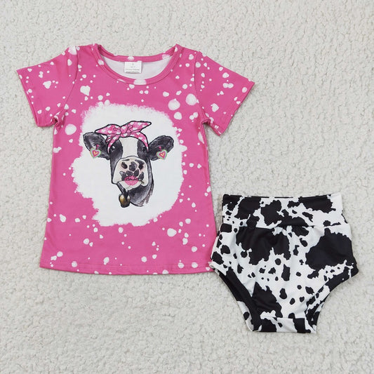 GBO0065 Cow Rose Short Sleeve Brief Set