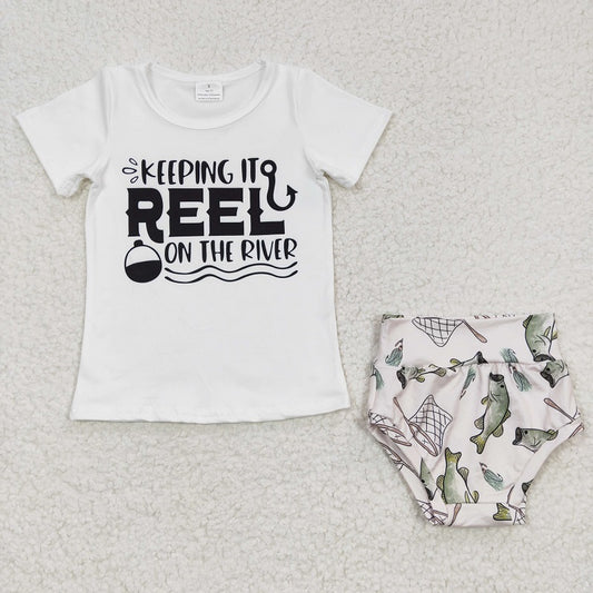 GBO0087 Girls Fishing REEL Short Sleeve Brief Set D 6.5
