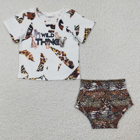 GBO0096 WILD THING leopard print short-sleeve briefs set D 6.5