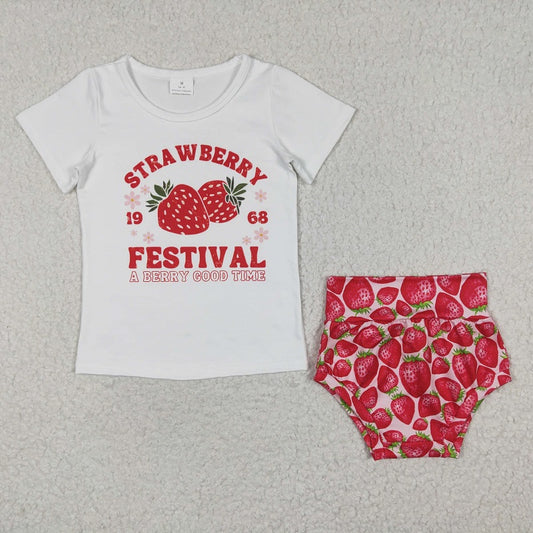 GBO0097  FESTIVAL Strawberry Short Sleeve Brief Set