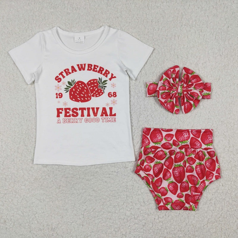 GBO0097  FESTIVAL Strawberry Short Sleeve Brief Set