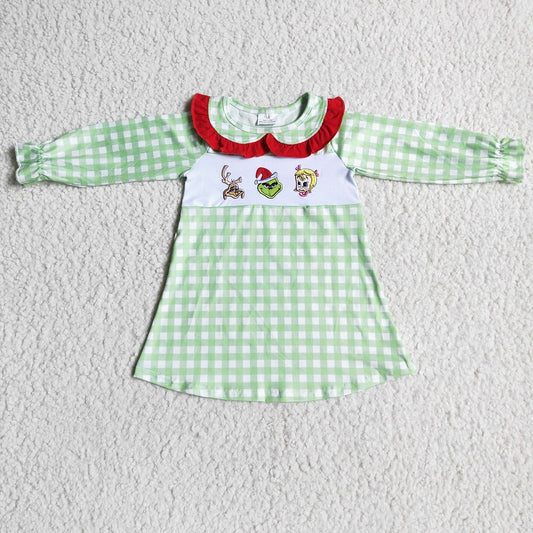 GLD0009 Girls Christmas Plaid Long Sleeve Suit