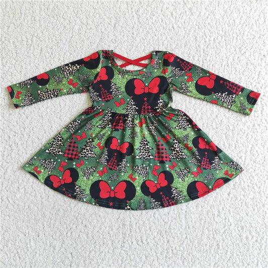 GLD0018 christmas cartoon long sleeve dress