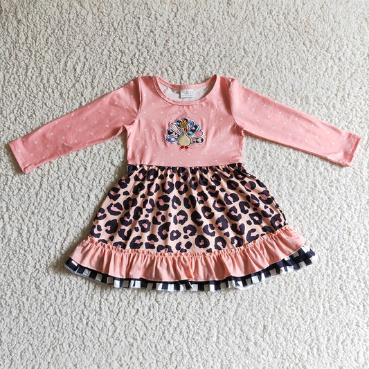 GLD0095 THANKSGIVING TURKEY PINK DRESS