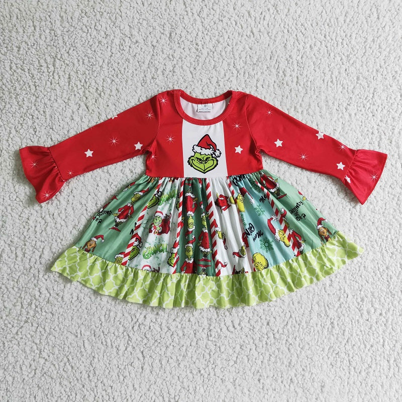 GLD0099 Christmas Red Long Sleeve Dress