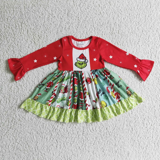 GLD0099 Christmas Red Long Sleeve Dress