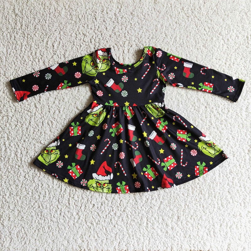 GLD0101 Cartoon Christmas Long sleeve dress