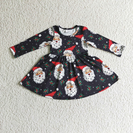 GLD0102 Santa's Black Long Sleeve Dress