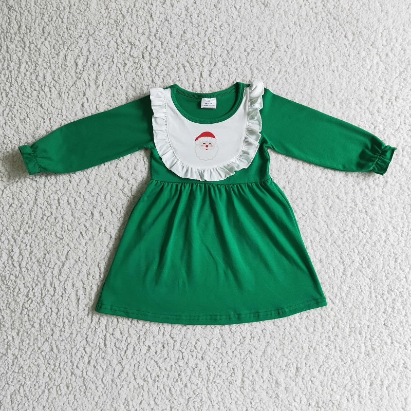 GLD0108 Santa Green Long Sleeve Dress