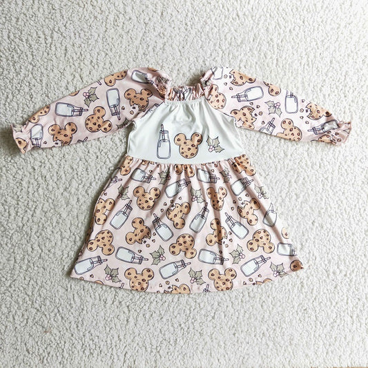 GLD0129 baby girl clothes milk christmas dress