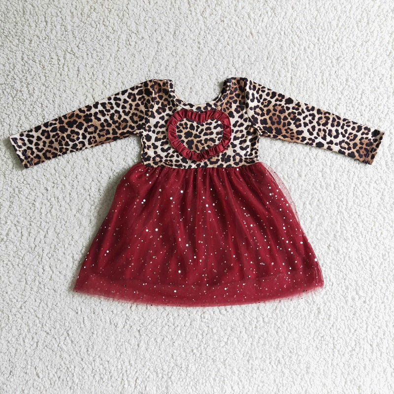 GLD0139 LEOPARD PRINT TULLE DRESS