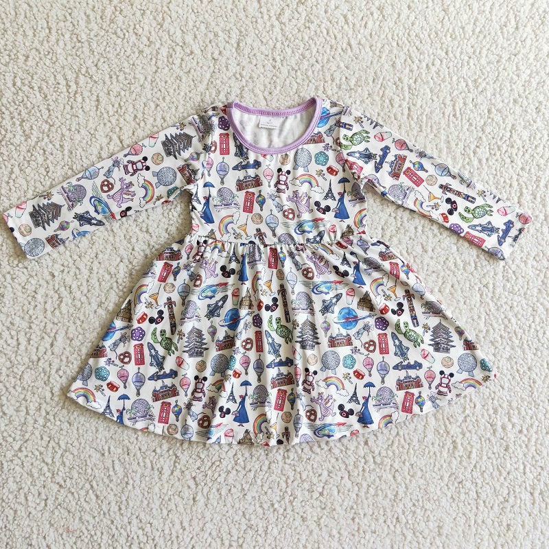 GLD0160 girl cartoon long sleeve dress