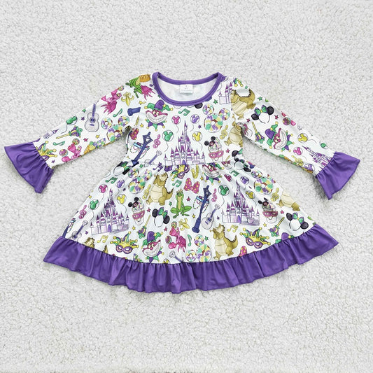 GLD0180 baby girl clothes cartoon winter dress