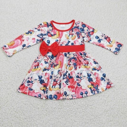 GLD0185 Baby Girls LOVE cartoon heart long-sleeved dress