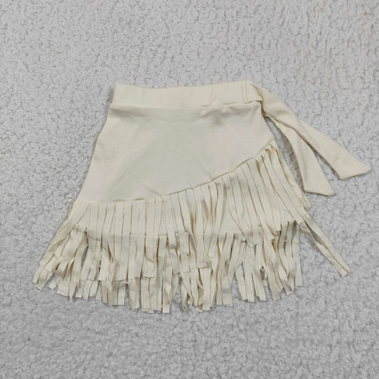 GLK0002 baby girls white fringed skirt