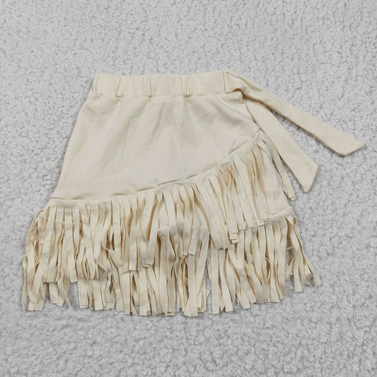 GLK0006 Girls' Apricot Tassel Skirt