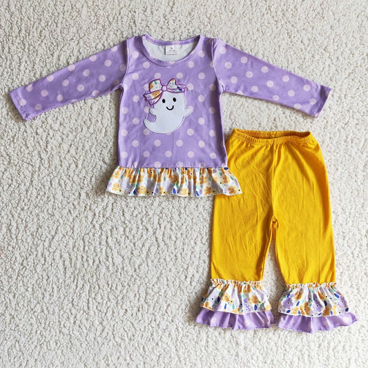 GLP0200 Girls Ghost Purple Long Sleeve Pants Set D 927