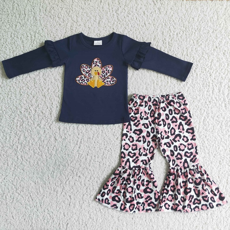 GLP0061 THANKSGIVING DAY EMBROIDERY TURKEY OUTFIT