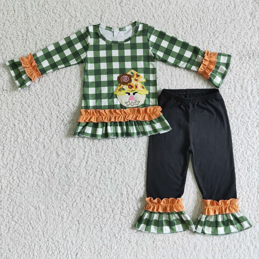 GLP0129 KIDS GIRLS FALL SCARECROW OUTFIT
