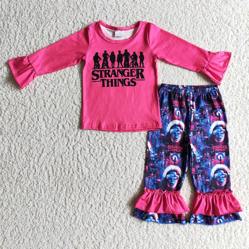 GLP0176 Letters Rose Red Fashion Baby Girls Outfit