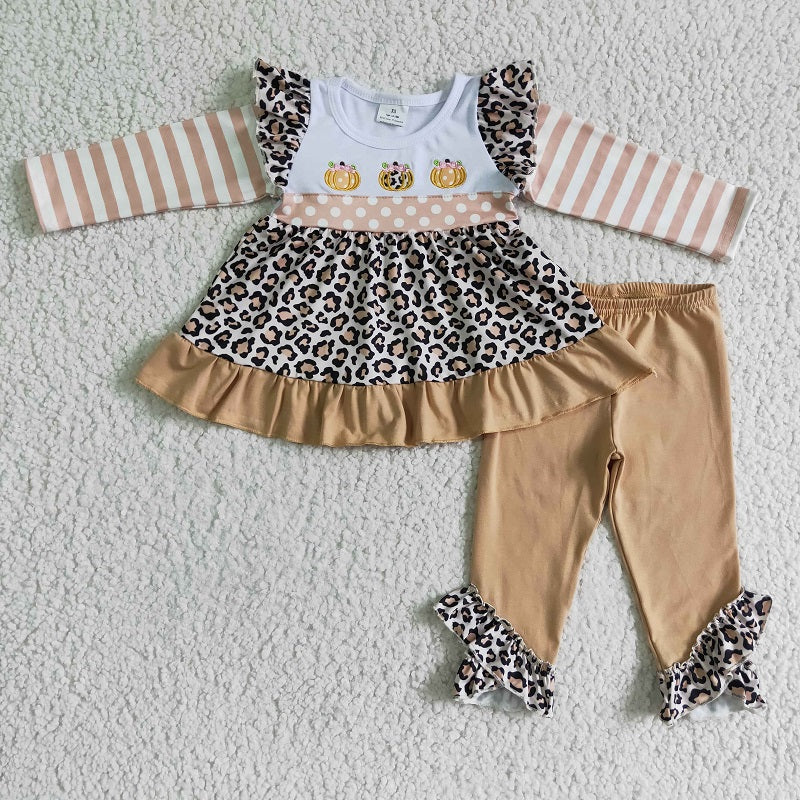 GLP0184 KIDS GIRLS PUMPKIN FALL OUTFIT