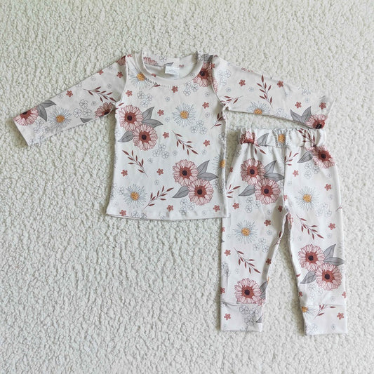 GLP0198 GIRLS FLORAL PAJAMAS SET
