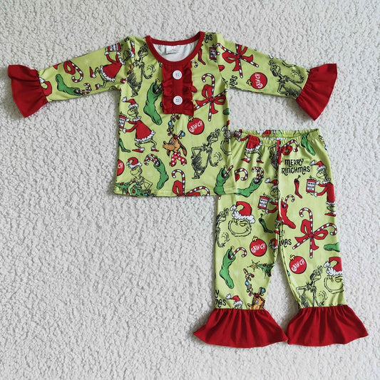 GLP0204 CHRISTMAS GIRLS CHRISTMAS PAJAMAS SET