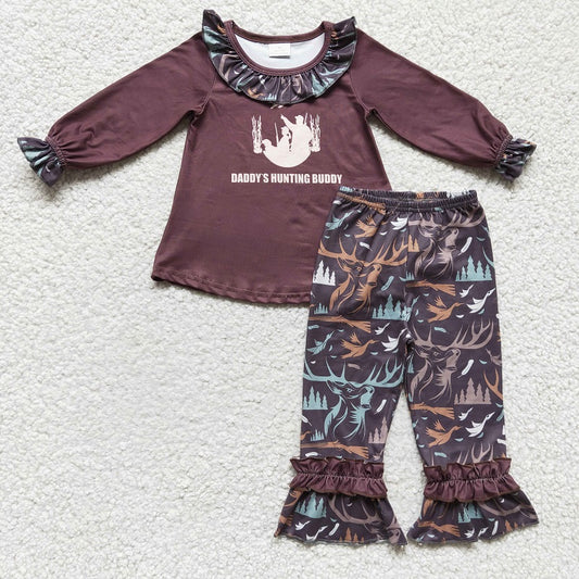 GLP0303 Girls DADDYS Brown Long Sleeve Trouser Set