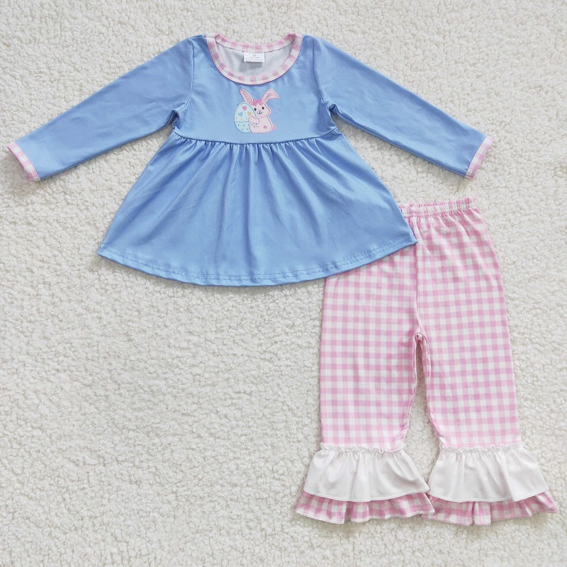 GLP0393 baby girl clothes bunny long sleeve bunny easter outfits