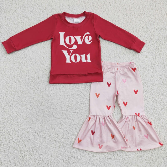 GLP0397 baby girl clothes red valentines day outfits