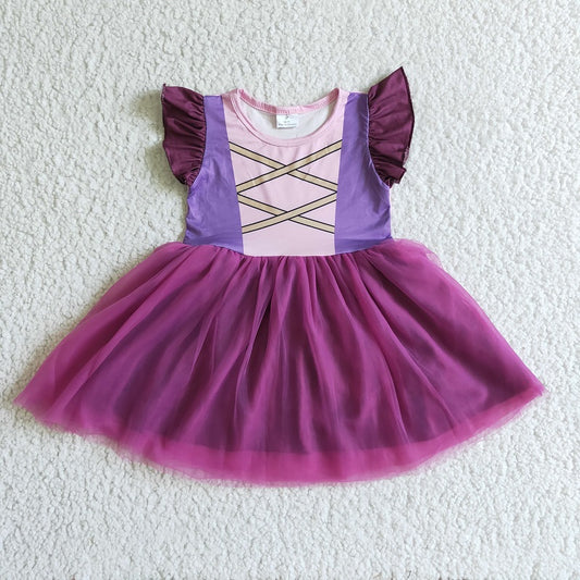 GSD0128 BABY GIRLS PRINCESS PURPLE TULLE DRESS