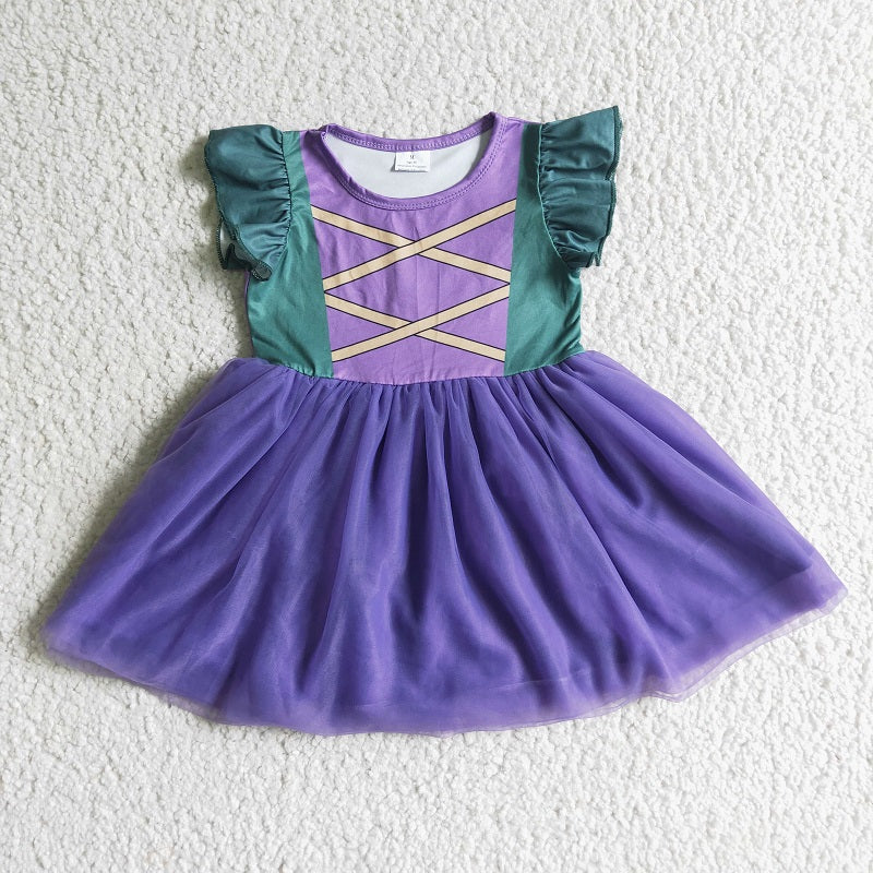 GSD0129 BABY GIRLS PURPLE TULLE DRESS
