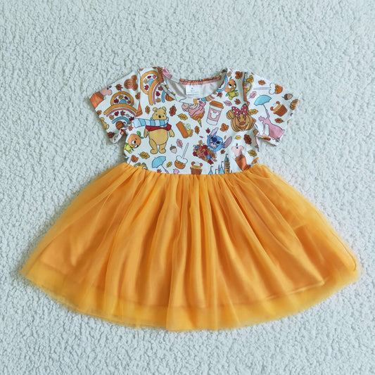 GSD0135 Bear Pumpkin Short Sleeve Dress D 7.28
