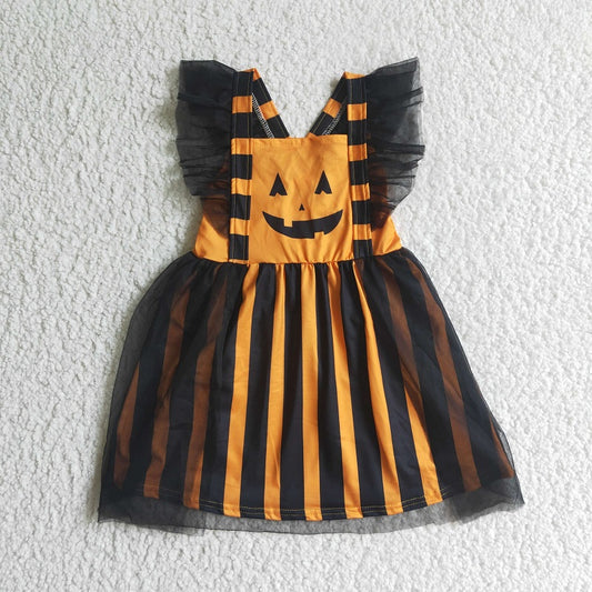 GSD0138 Halloween Pumpkin Fly Sleeve Dress D 7.28