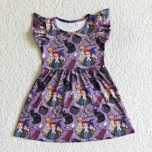 GSD0143 Halloween Cartoon Print Short Dress