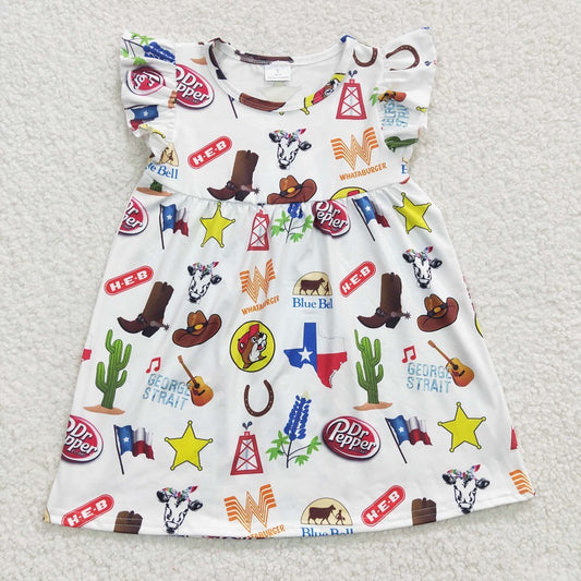 GSD0260 Baby Girls HEB Cactus Boots Fly Sleeve Dress