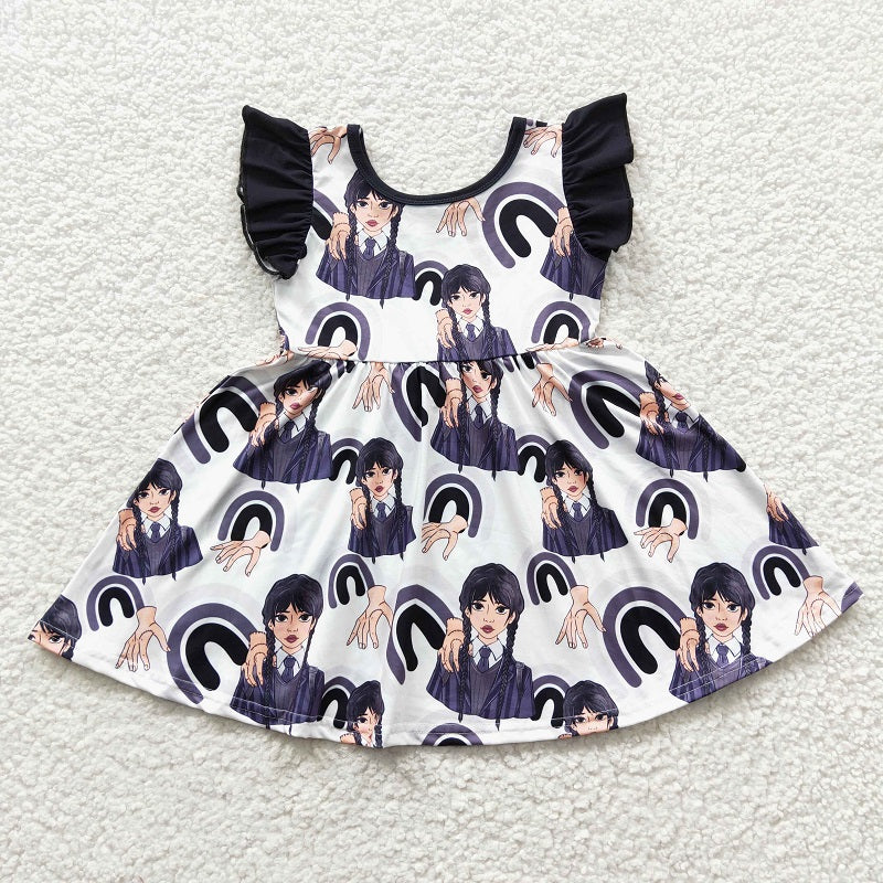 GSD0326 Wed Baby Girls  Fly Sleeve Dress