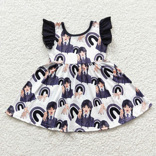 GSD0326 Wed Baby Girls  Fly Sleeve Dress