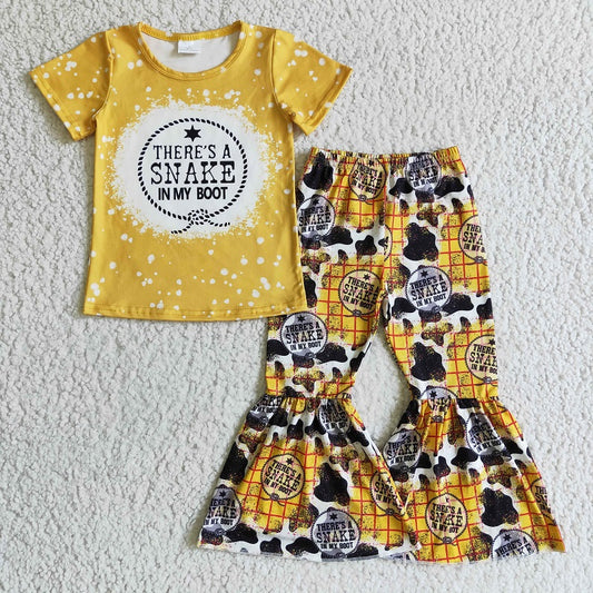 GSPO0110 girl cartoon short-sleeved trousers suit