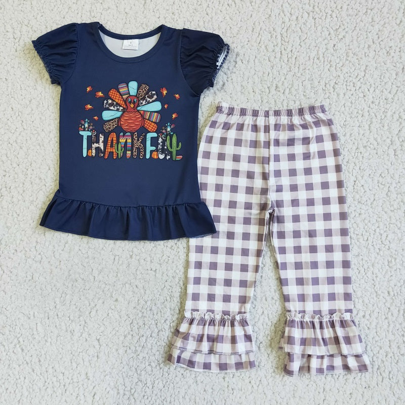 GSPO0120 Girls Turkey Short Sleeve Trousers Set