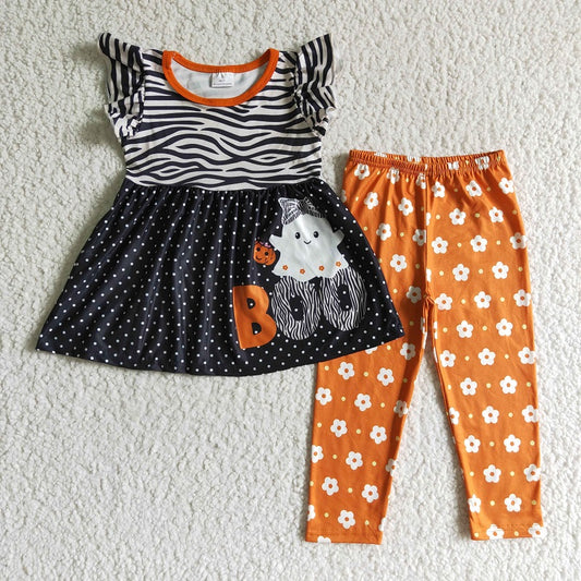 GSPO0169 Baby Girl ghost sleeve trousers suit