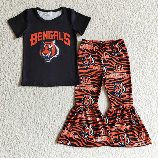 GSPO0187 Girls Tiger Short Sleeve Trousers Suit Team D 1021