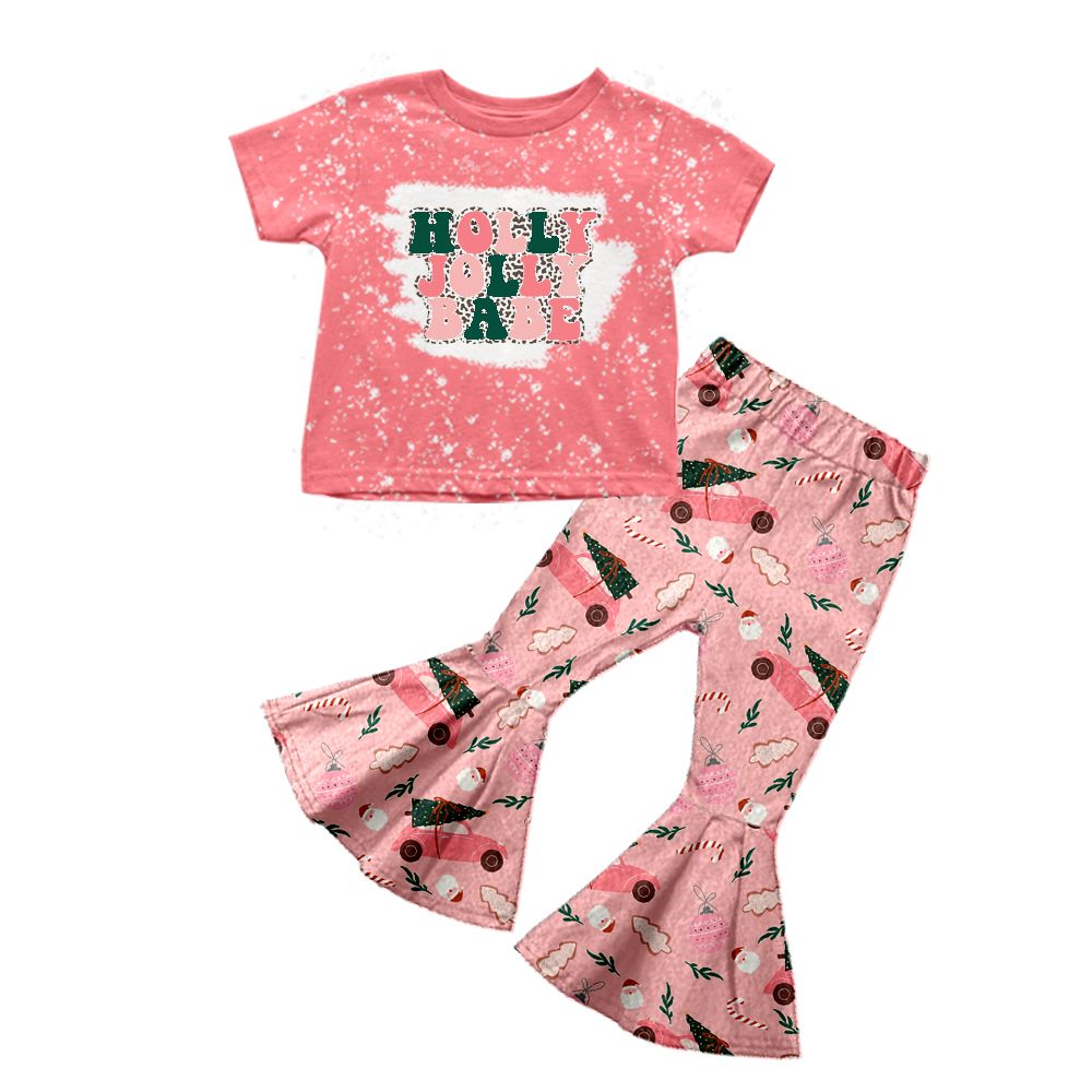 GSPO0196 Girls Pink Short Sleeve Trousers Suit