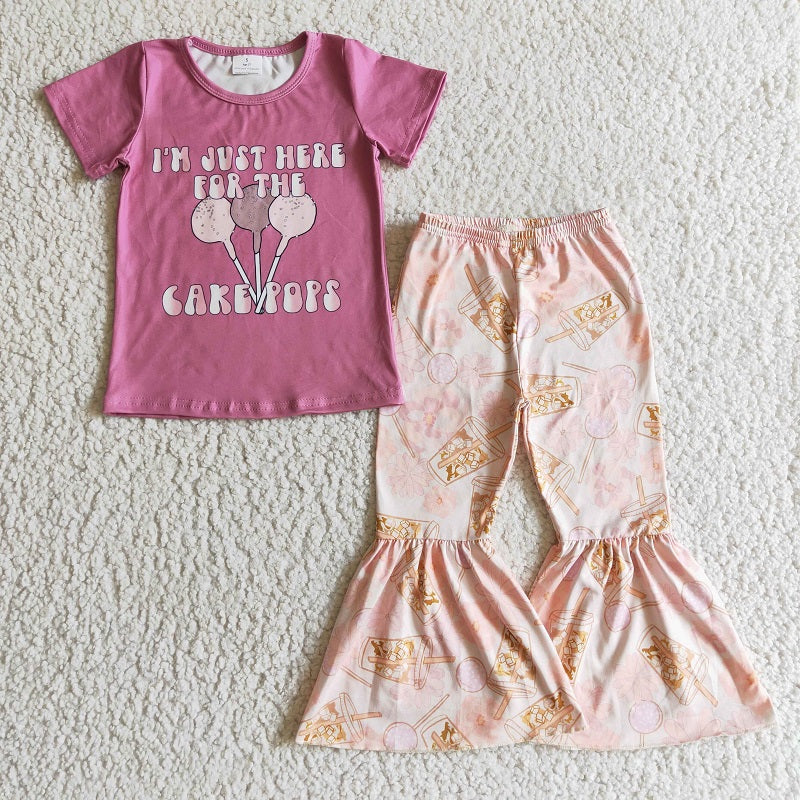 GSPO0198 Girls CAKE POPS Short Sleeve Pants Set