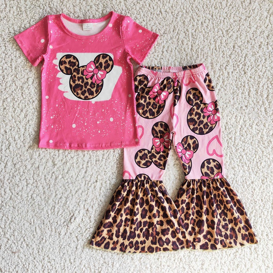 GSPO0225 baby girl clothes cartoon leopard fall spring outfits