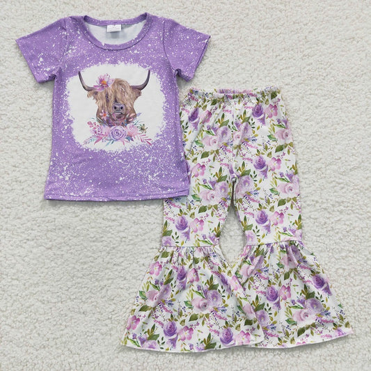 GSPO0264 Girls Purple Alpine Gloria Short Sleeve Pants set D 7.17