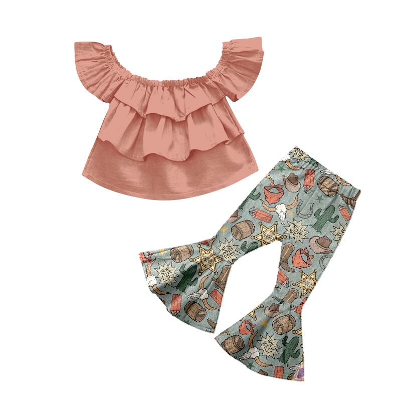 GSPO0293  baby girl clothes cow fall spring outfits