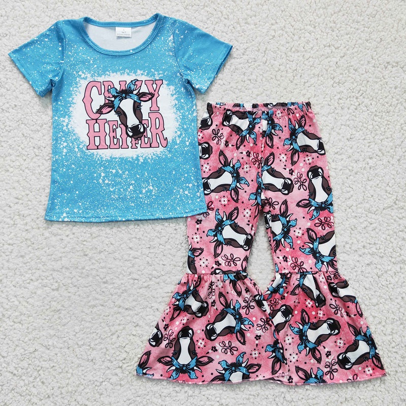 GSPO0415 baby girl clothes cow fall spring outfits
