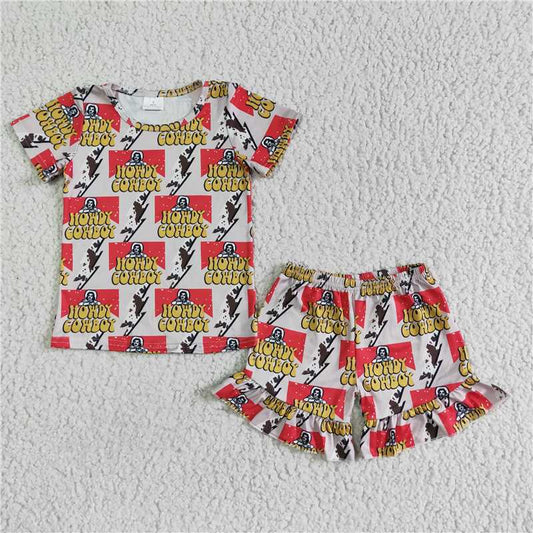 GSSO0119 Cow Print Short Sleeve Shorts Set
