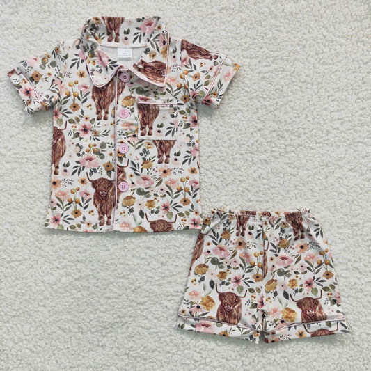 GSSO0176 baby Girls' Alpine Gloria Pink Pocket Short Sleeve Shorts Set